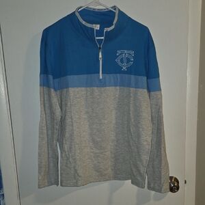 Blue and Gray Quarter-Zip Men's Shirt